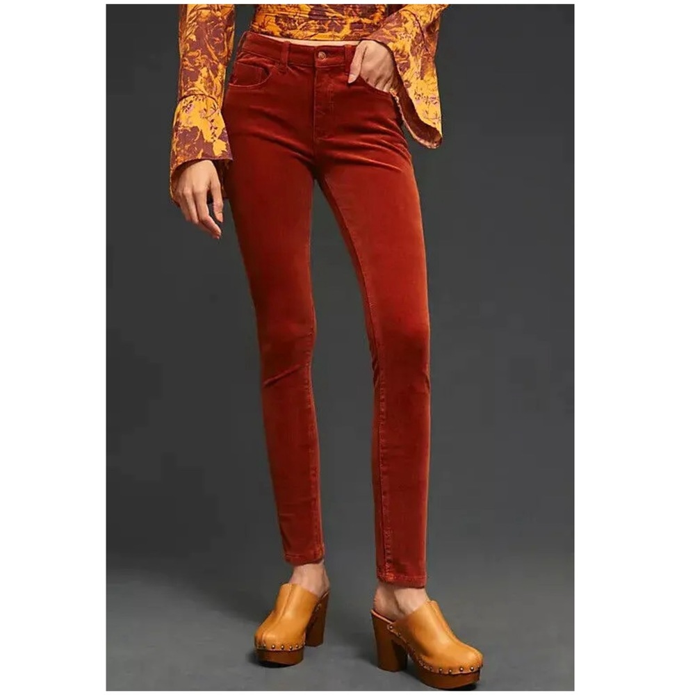 Anthropologie Pilcro Skinny Corduroy Pants Rust orange - Worn once